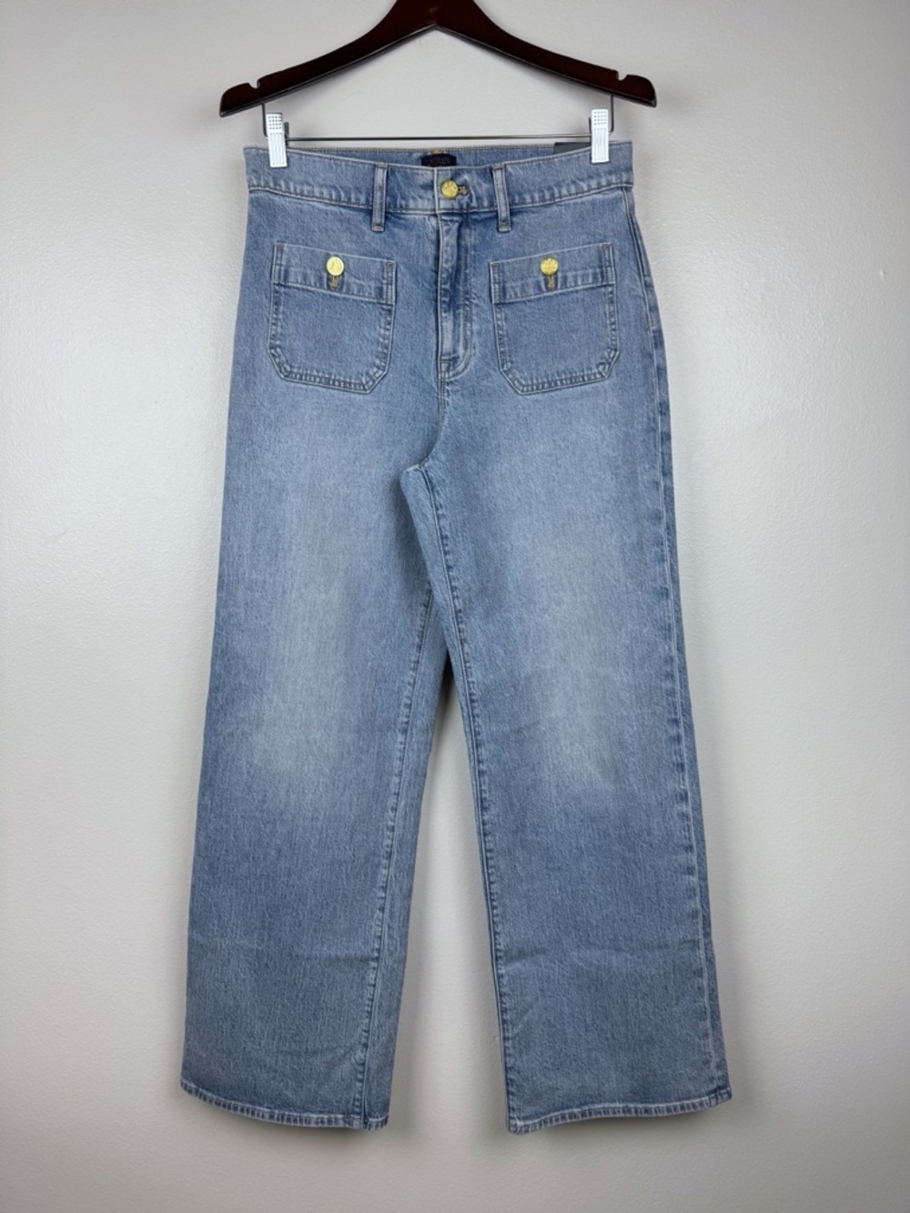 J. Crew Slim Wide Leg Sailor Jeans All Day Stretch Size 27 NWT - Picture 3 of 9